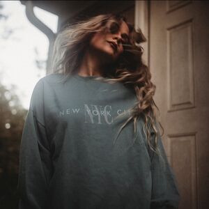 ASOS crew sweatshirt NYC in dark sage green size 6